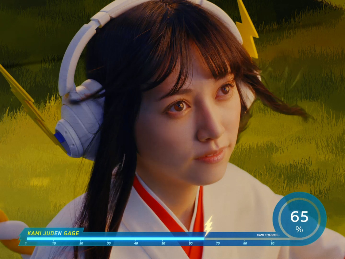 『motorola edge 50s pro』新CM「神ジューデンガール」篇場面写真