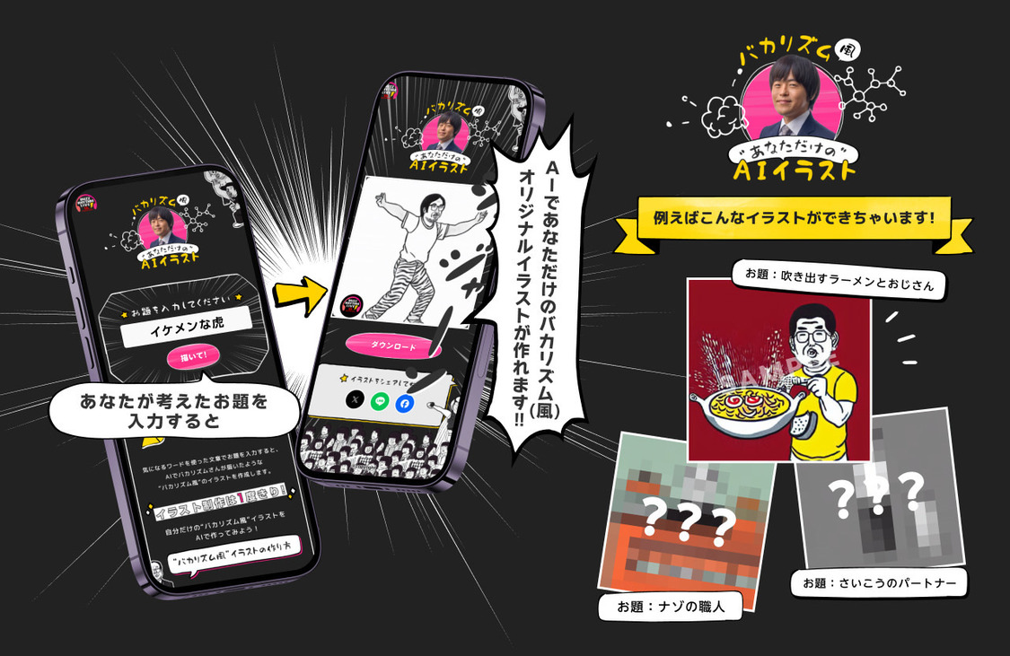 購入者特典「バカリズム（風）“あなただけの”AIイラスト作成用クーポンコード」