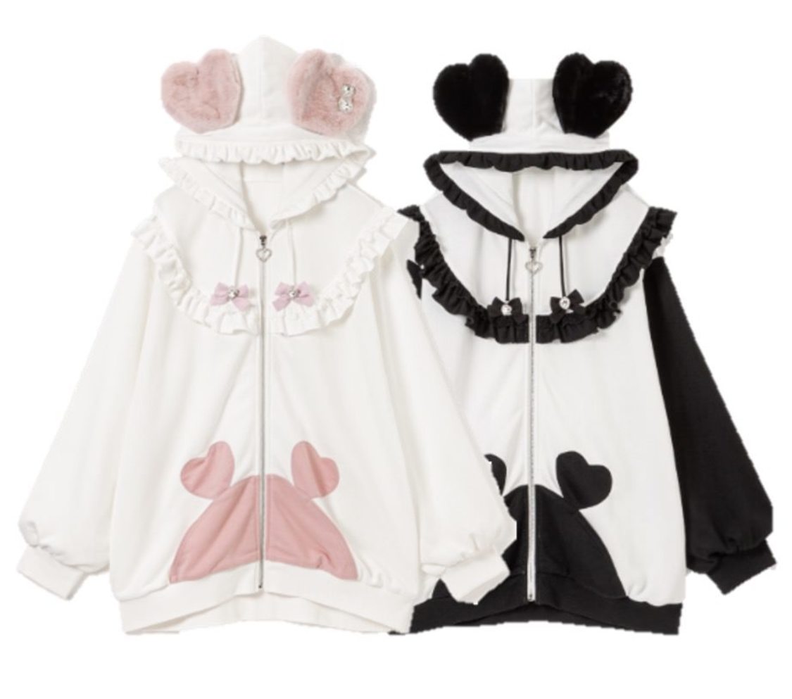 ボアハート耳パーカーワンピース　￥8,990