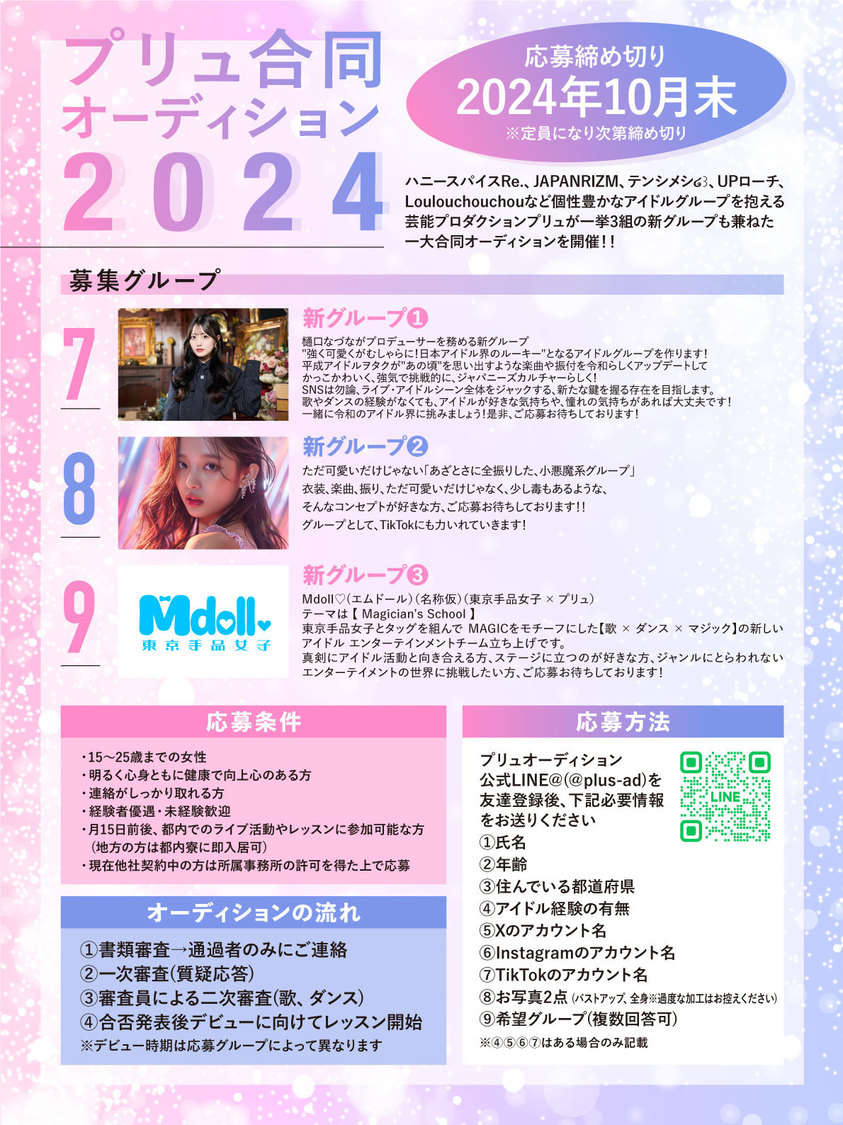 プリュ合同オーディション