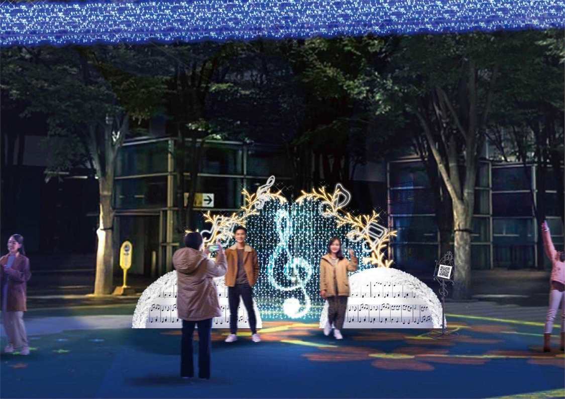 けやきひろば2階芝生広場（フォトスポットがあります）