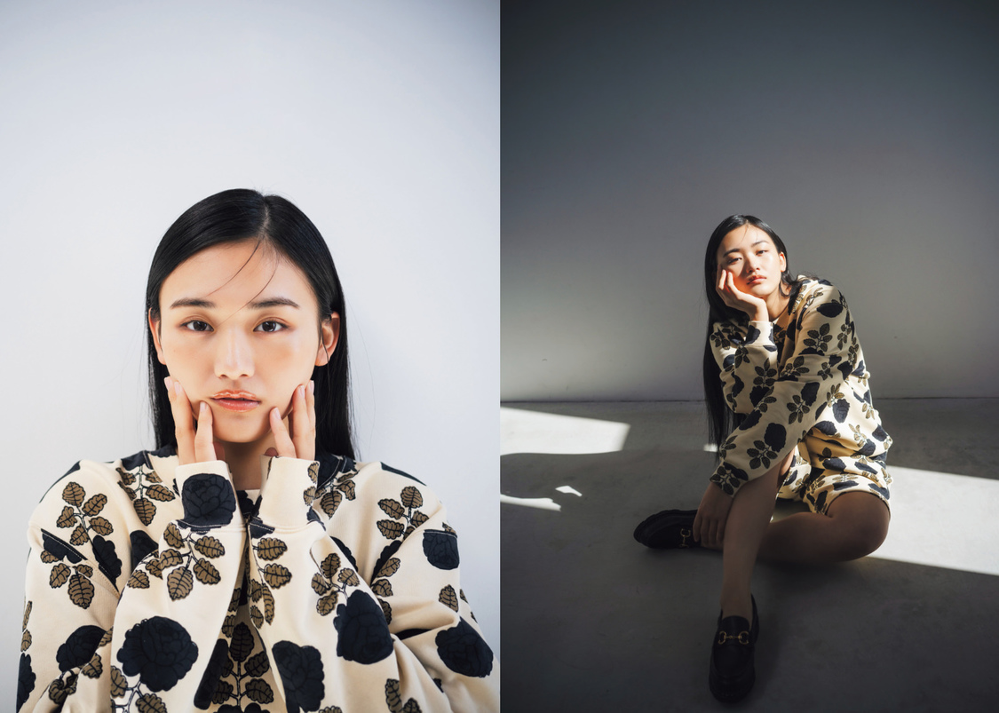 山﨑天（撮影：HIROKAZU／スタイリング：武久真理江／ヘアメイク：田村直子／デザイン：松本麻実（GROVENOR design.））