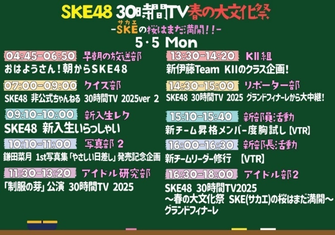 『SKE48 30時間TV2025～春の大文化祭SKE（サカエ）の桜はまだ満開！！～』（©2025 Zest, Inc.）