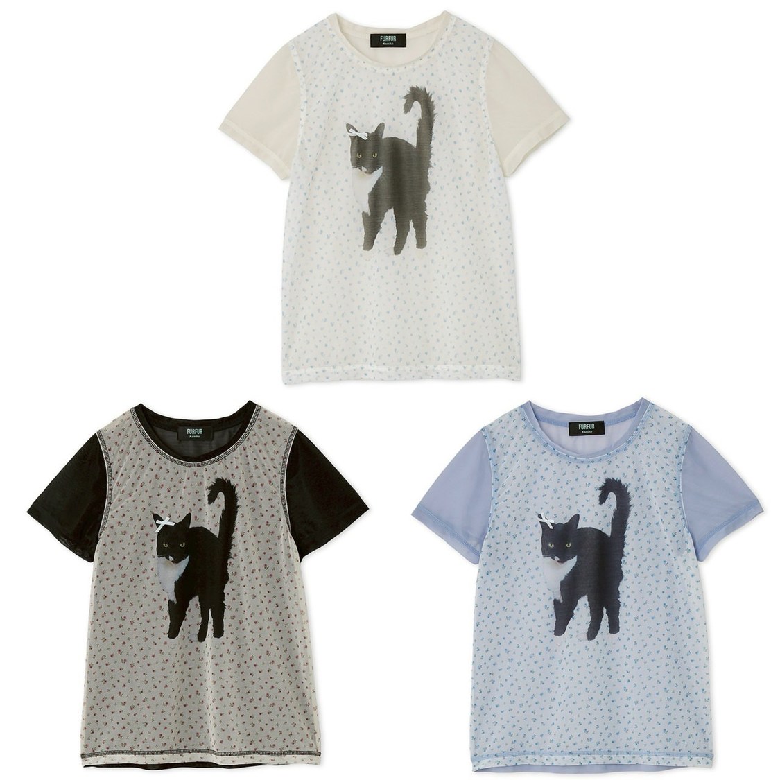 【上國料萌衣コラボ】Oolong 花柄Tシャツ