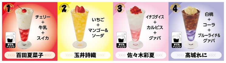 コラボドリンク各750円(税込)