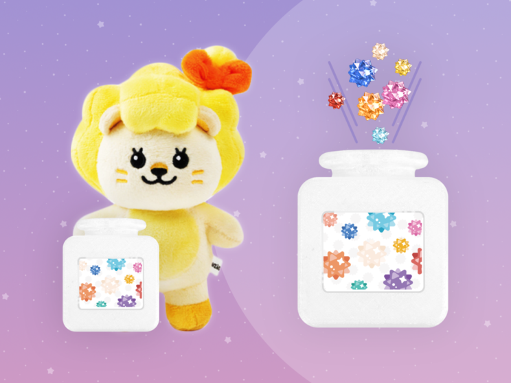 NIZOOのぬいぐるみを、お好みのケースにセットして体験開始