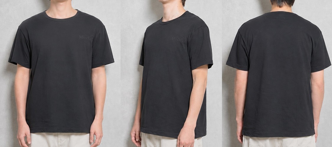 Mireille　ロゴ エンボス コットンTシャツ（ホワイト／M）