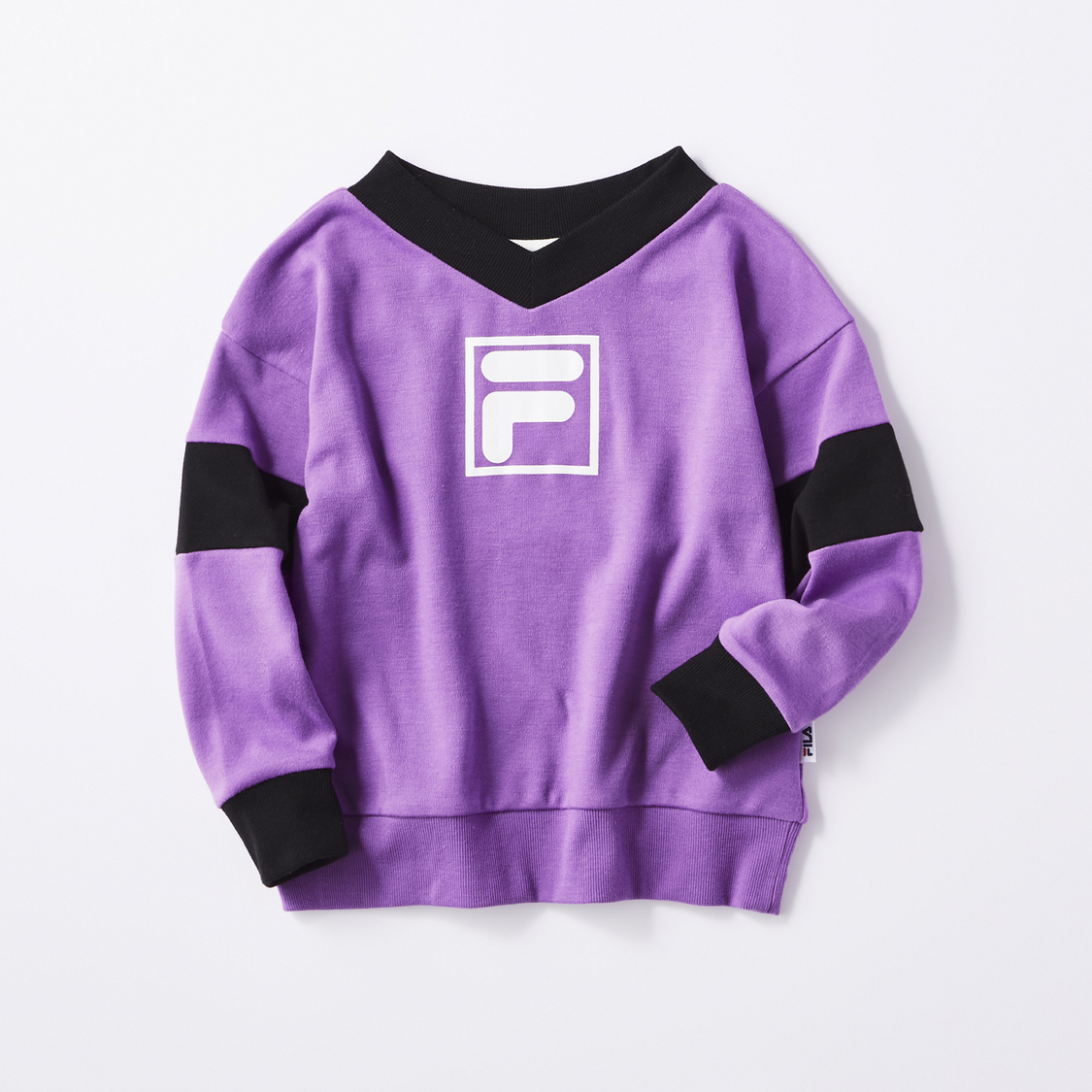 「FILA×TEG TEG cheered by Girls²」VネックビッグシルエットロングTシャツ パープル