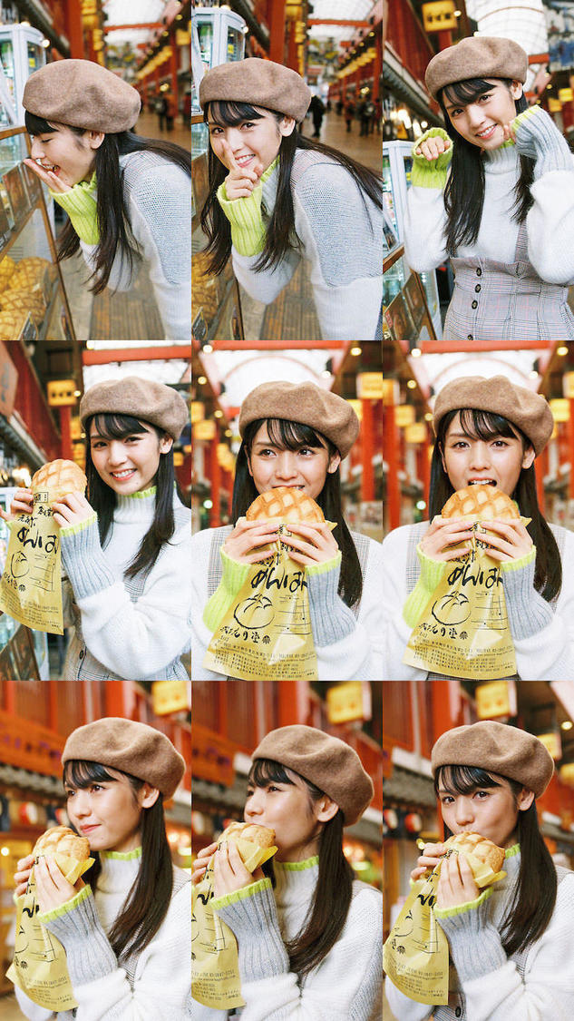 メロンパンを頬張る｜道重さゆみ「いいスマホは、OCN モバイル ONE。」キャンペーン