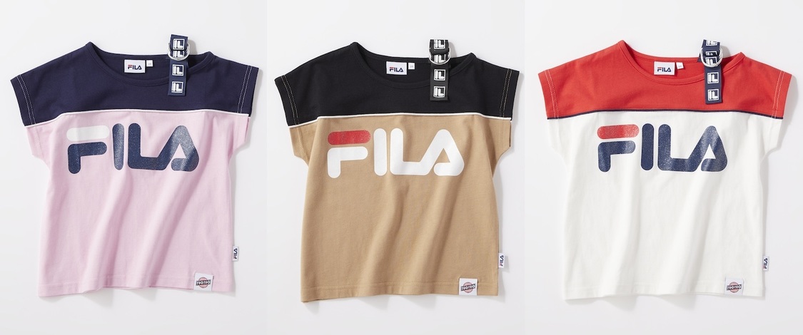 肩テープTシャツ（FILA×TEG TEG cheered by Girls2 限定キッズウェア第2弾）