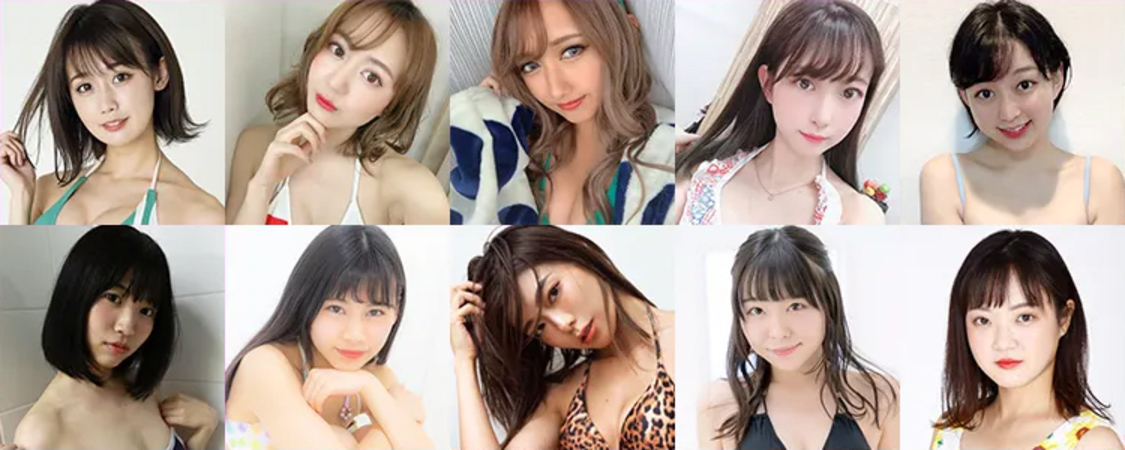 （上段左から）相原美咲、依東杏奈、犬嶋英沙、大崎菜々子、小林穂乃香 （下段左から）鈴原りこ、竹村佳奈、とももともも、仲村まひろ、新名まゆ