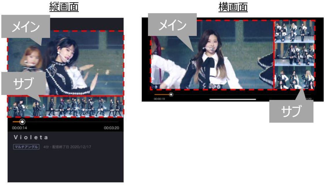  マルチアングル動画プレイヤー画面イメージ・使用方法