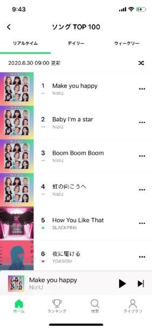 LINE MUSICランキング