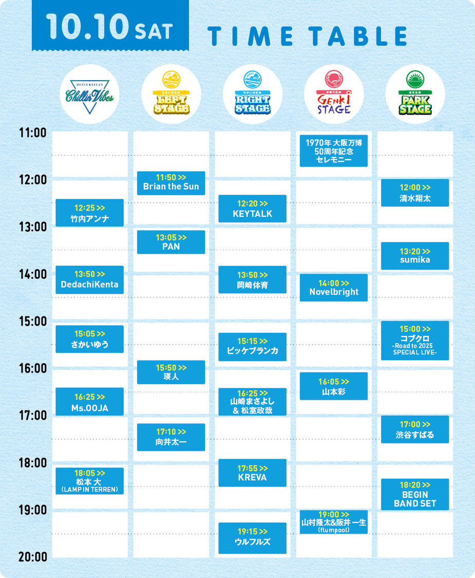 10月10日タイムテーブル