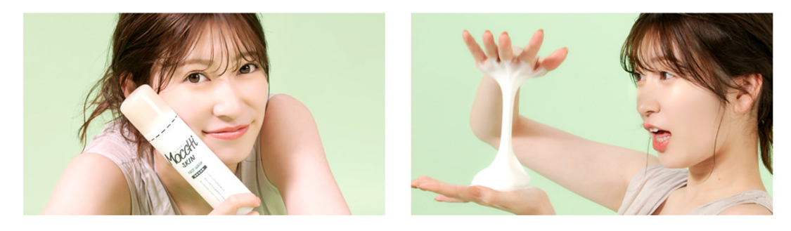 吉田朱里（NMB48）　MoccHiSKIN（モッチスキン）新商品「吸着もちクリーム」より