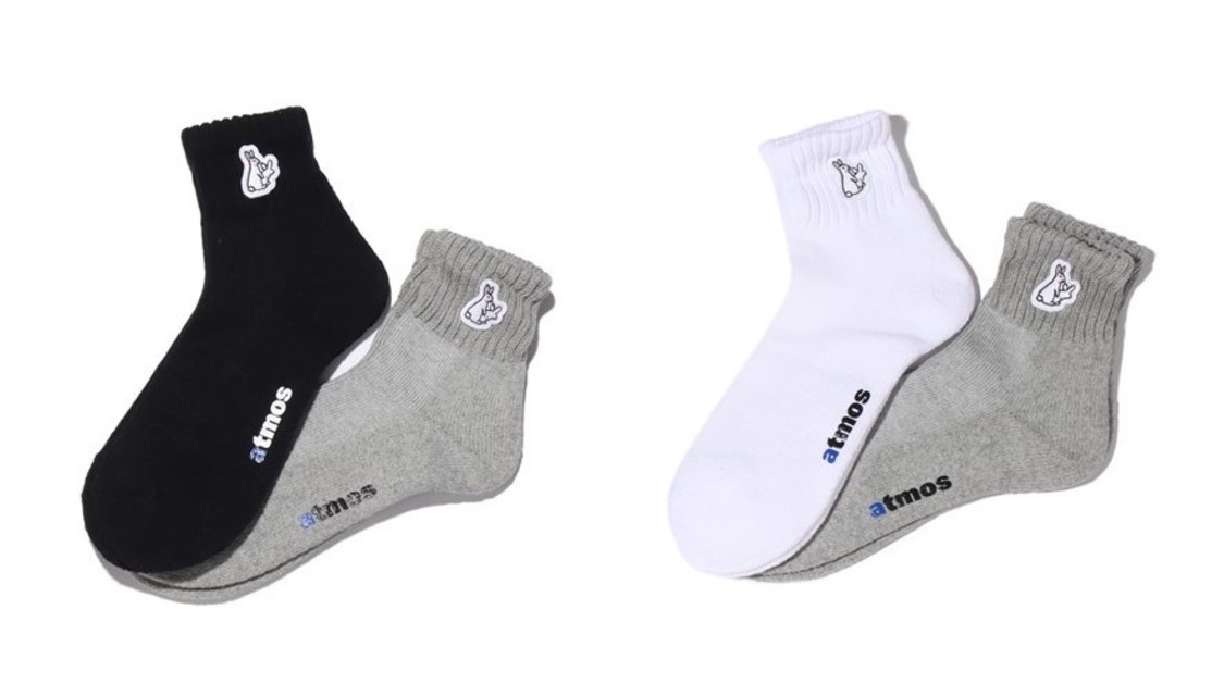 『#FR2』x『atmos』RABBIT LOGO QUARTER SOCKS（2P）