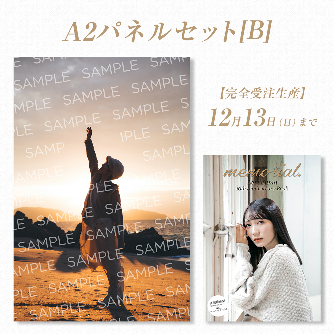 【受注販売】Aeri Ejima 10th Anniversary Book『memorial.』／江嶋綾恵梨（26時のマスカレイド）10thアニバーサリーブック＋A2パネル Type A（書籍＋A2パネルセットType B）