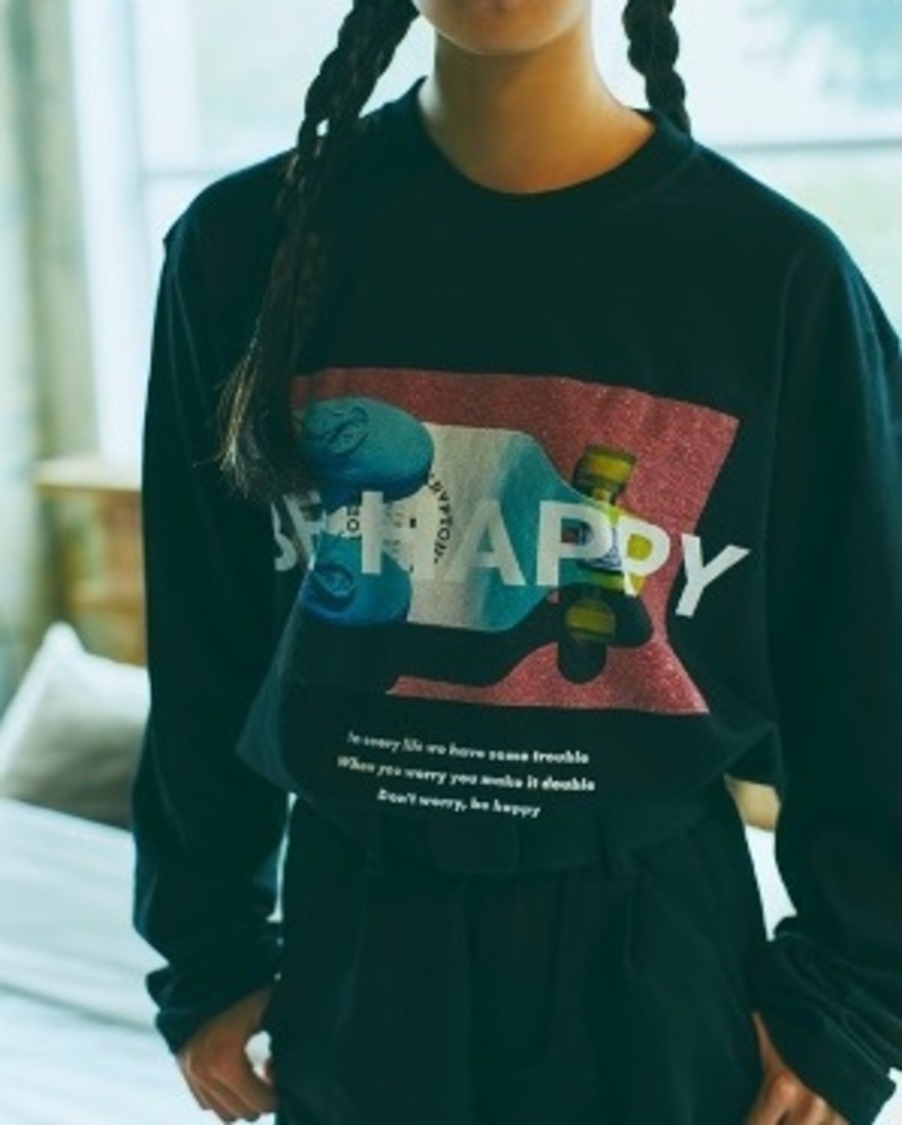 be happy long sleeve tee（PDR2282）