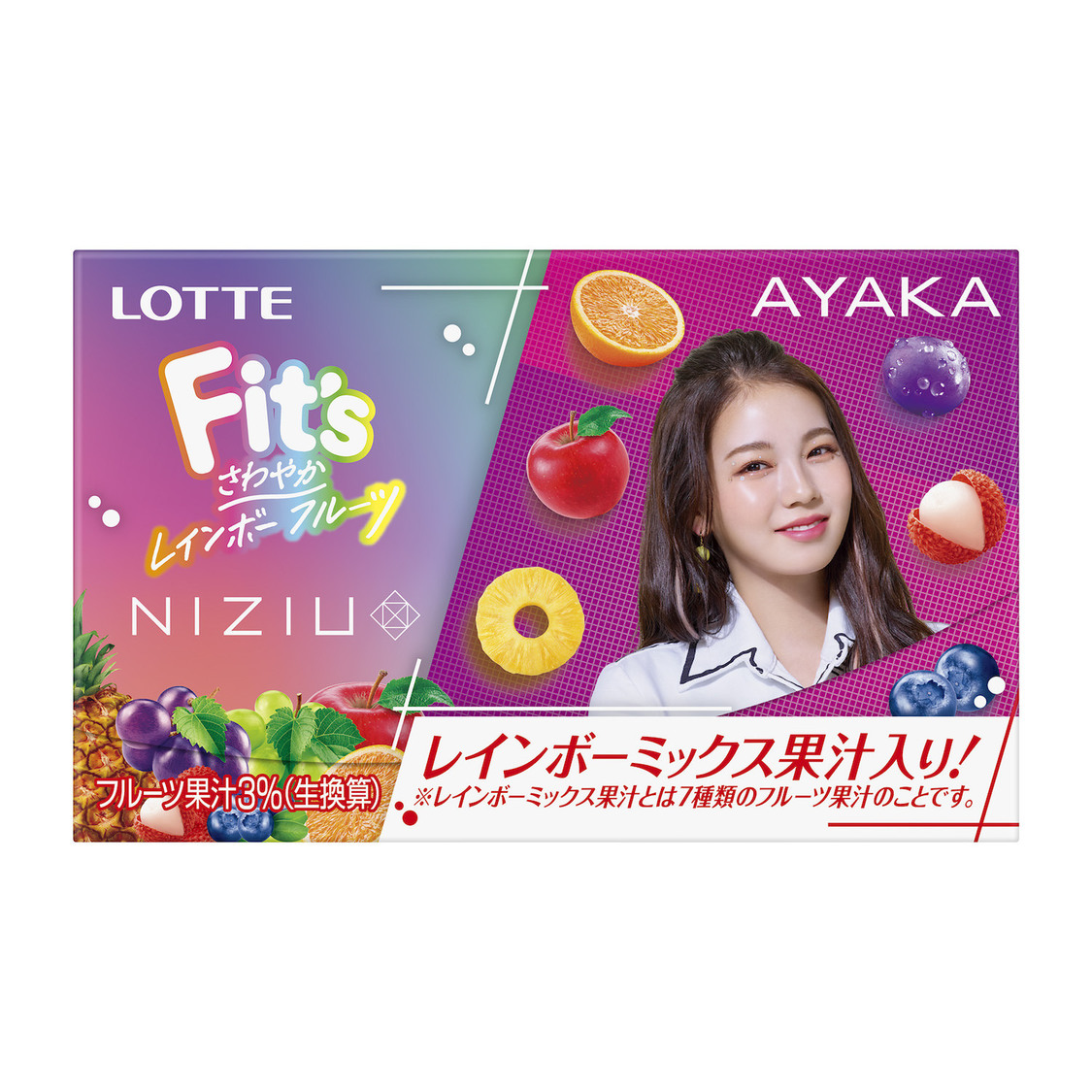 Fit's NiziUコラボガムパッケージデザイン（例）