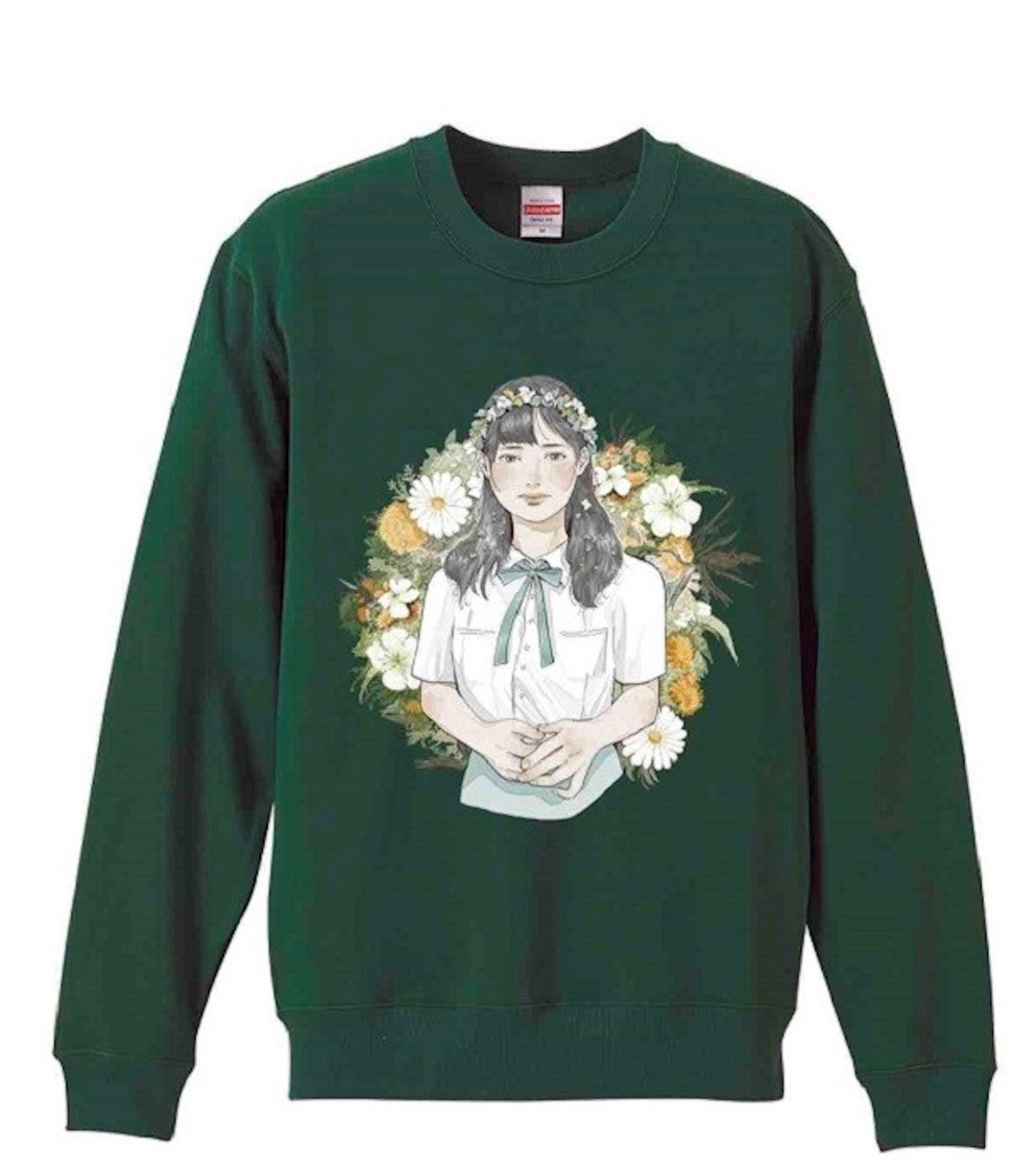 「阿部菜々実×ヴィレッジヴァンガードコラボグッズ」トレーナー アイビーグリーン