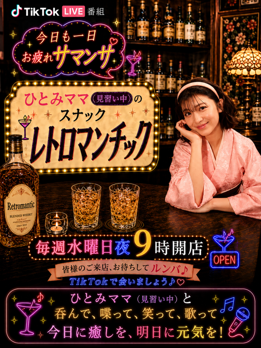 新井ひとみ、新プロジェクトの第1弾で「スナック レトロマンチック」開店！